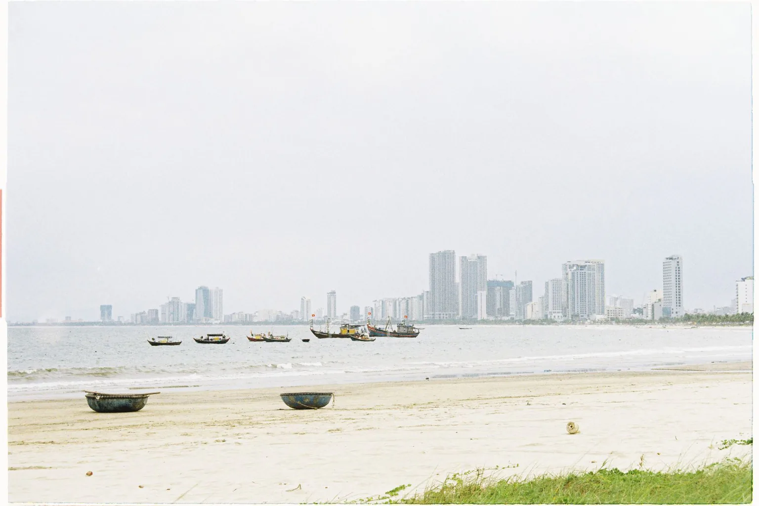 A beach and boats in Da Nang