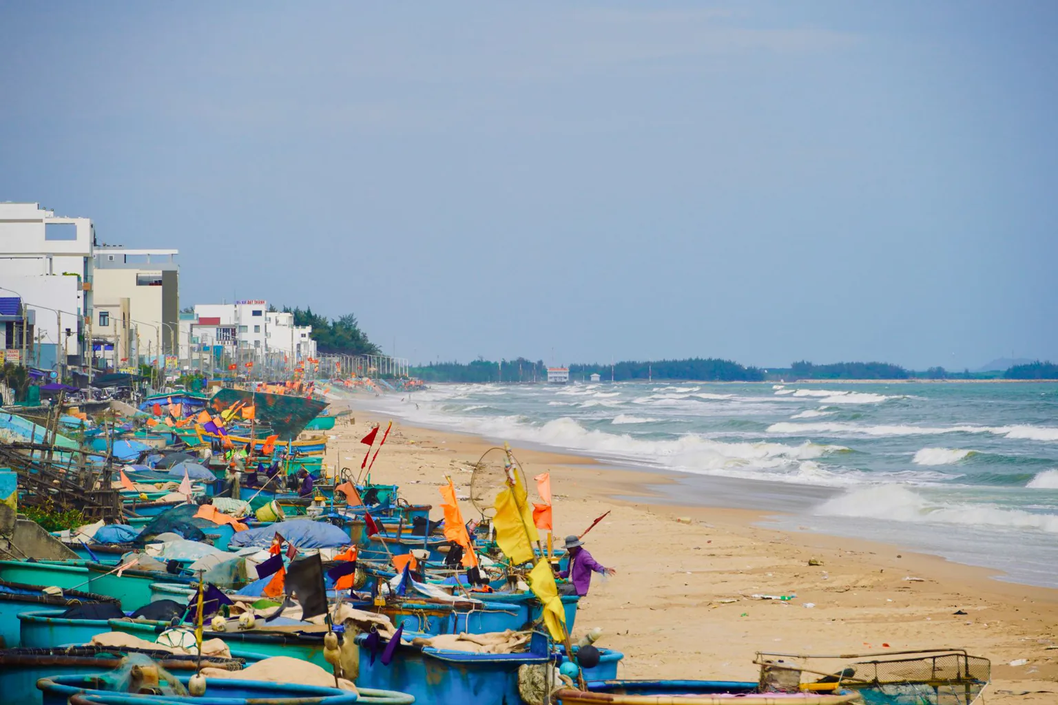 A peaceful mural fishing village on the coast